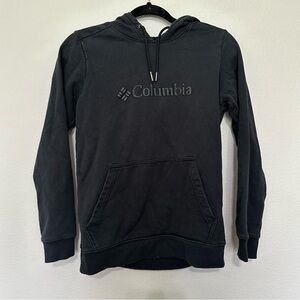 Columbia size small fleece two tone black pullover hoodie (FITS VERY SMALL)